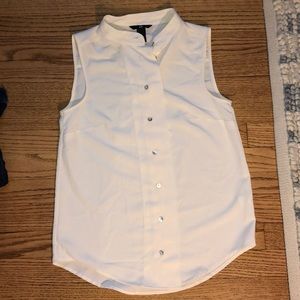 Sleeveless blouse Ivory H&M